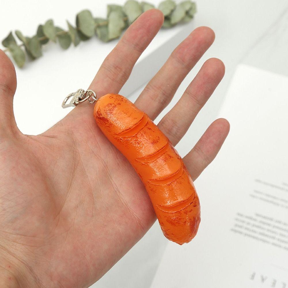 Food Lemon Slice Key Chain Orange Slice Simulation Food Key Ring Creative Hot-dog Pendant  Girls