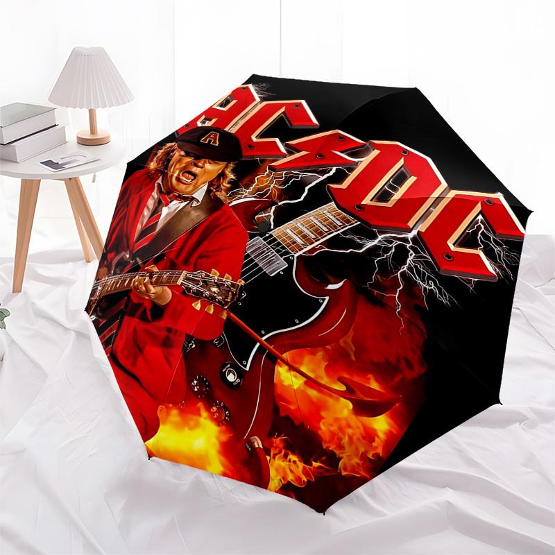 1 шт. AC/DC, Автоматический, Ветрозащитный, Компактный Дорожный Зонт для Гитариста, Подарок на День Рождения, Рождество, Бизнес 93036