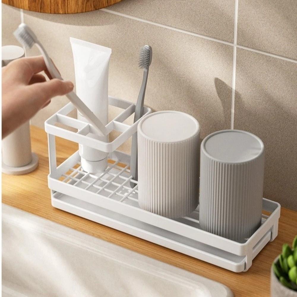Multifunctional Toothbrush Holder Rust-Resistant Toothpaste Holder New Bathroom Organizer Bathroom