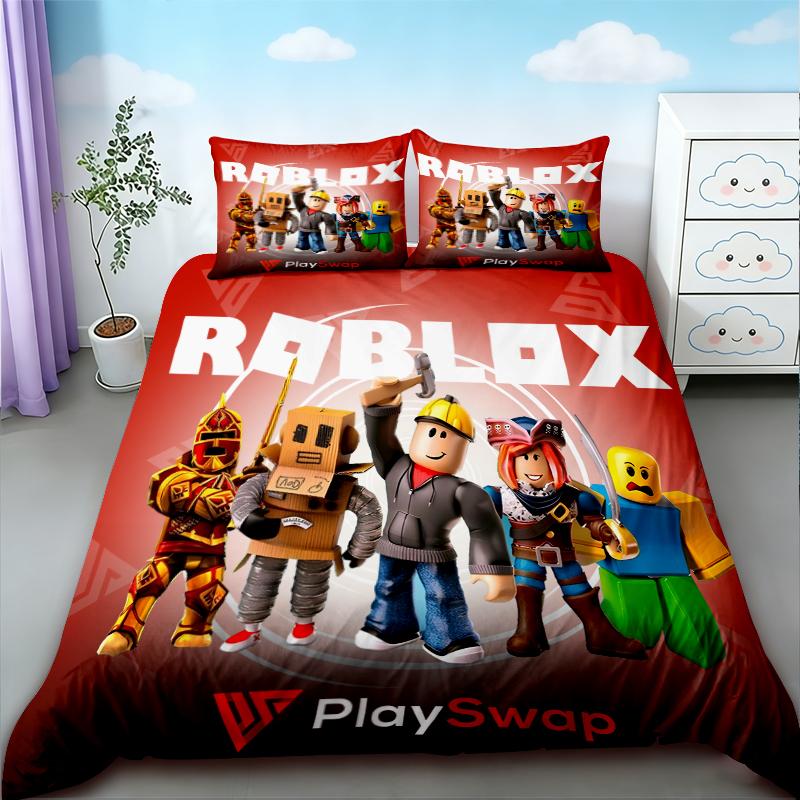 Пододеяльник Roblox Комплект постельного белья Мягкий и удобный Чехол для одеяла Для спальни Дома Декор на день рождения Подарки Queen King
