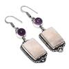 Натуральный сколецит, аметист, ювелирное изделие из стерлингового серебра 925 пробы, серьга 2,44" i4U28