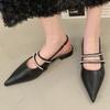The 2025 New Summer Luxury Women's Party Sandals, Sexy Black Low-heeled, Fashionable and Versatile Dress Women's Shoes