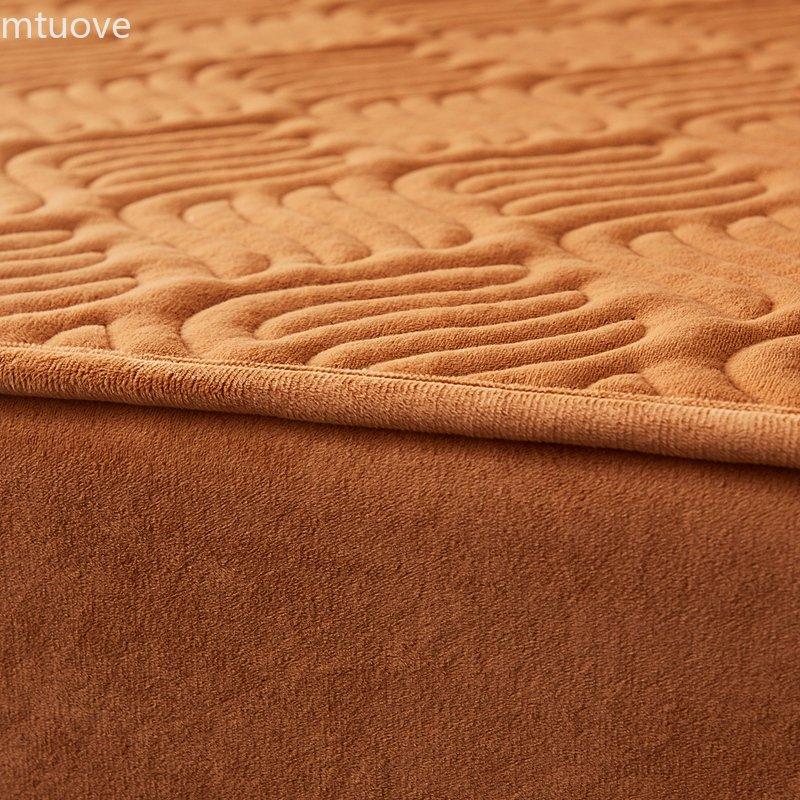 Роскошный короткий плюшевый стеганый наматрасник королевского размера, теплый мягкий детский бархатный стеганый чехол на кровать, наволочка в комплект не входит