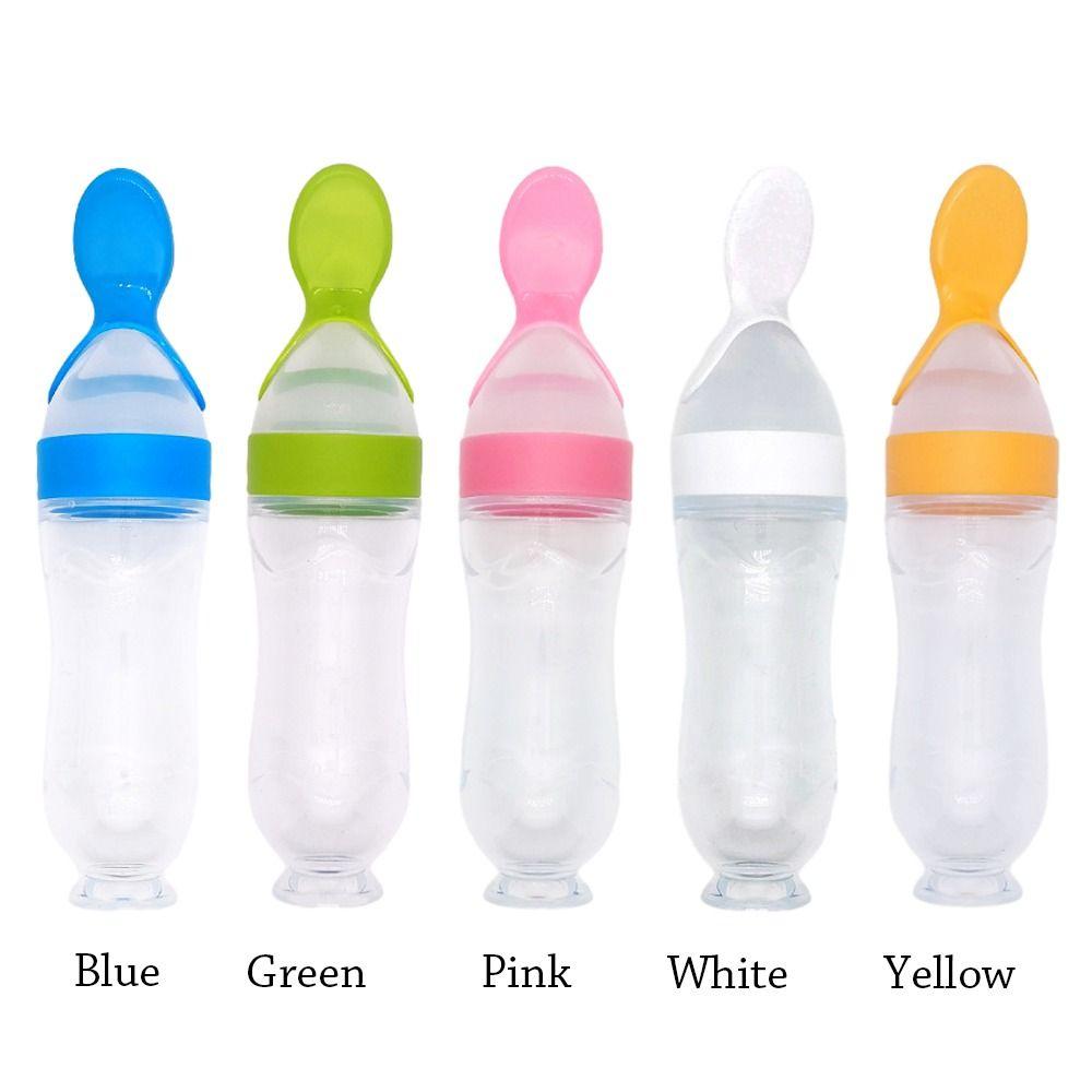 Squeezing Supplement Feeder With Spoon Baby Tableware Useful Milk Bottle Kids