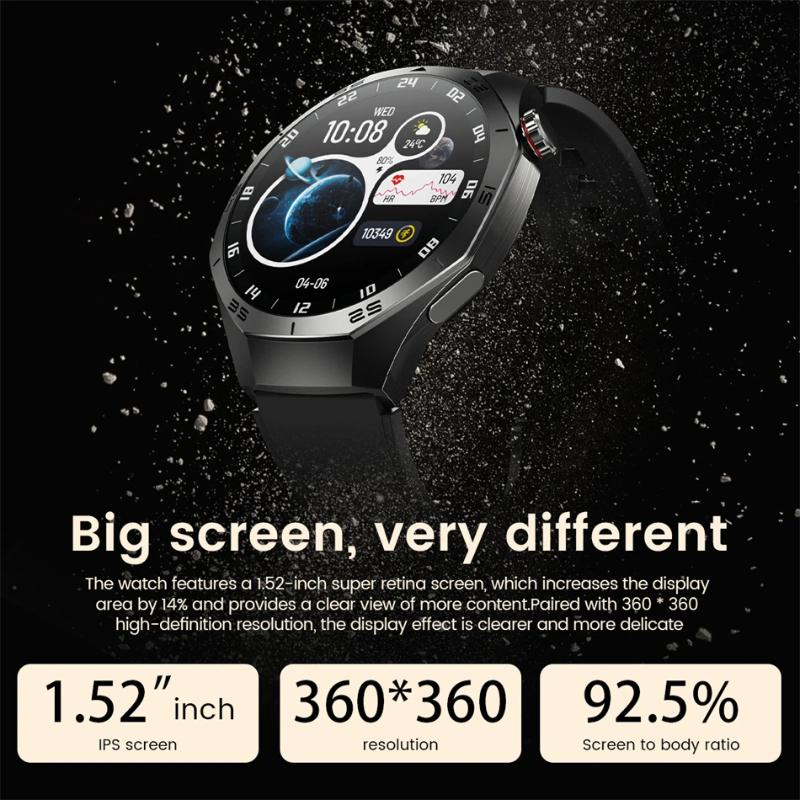 New Smart Watch Men NFC HD AMOLED Screen GPS Motion Trajectory Heart Rate Bluetooth Call Sports Smart Watch IP68 Wireless Charging