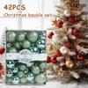 42Pcs 3/4/5cm Christmas Balls Set Glitter Surface Various Pattern Christmas Balls Shatterproof Home Reusable