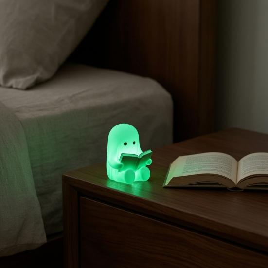 Фигурка Yousheng Ghost Reading Book, Милая мини-статуэтка призрака, сидящего, 3D-печать, для Хэллоуина, книжной полки, стола, интерьера дома
