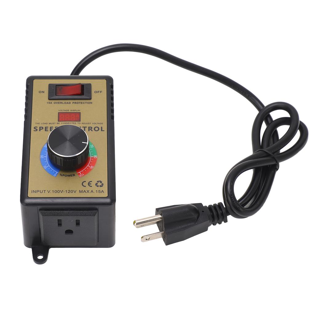 Регулятор скорости двигателя контроллер вентилятора бесступенчатый переключатель управления скоростью 15A защита от перегрузки переменного тока