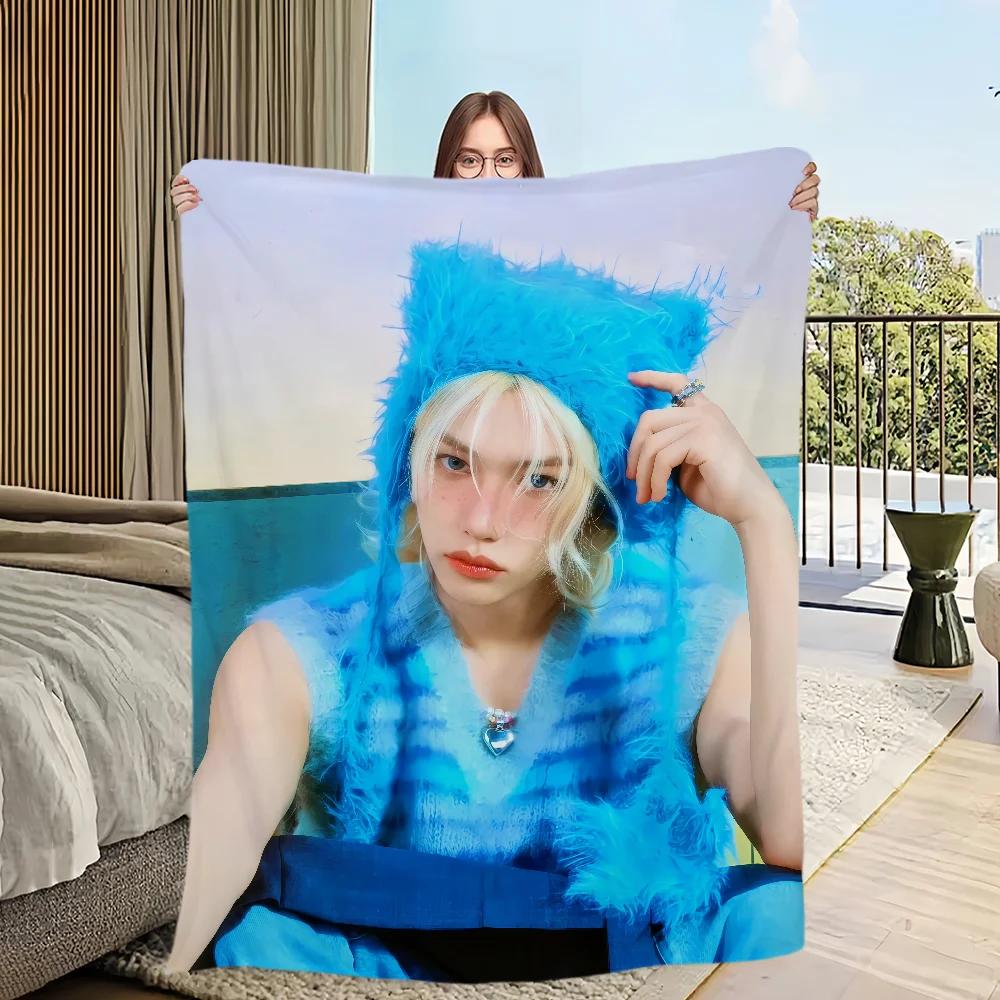 Warm Plush Throw Blanket for Living Room Bedroom Travel Perfect KPOP Gift for Fans of FFelix Singer