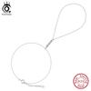 ORSA JEWELS Fashion 925 Sterling Silver 5A Zircon Finger Bracelet for Women Simple Shiny CZ Long Y Chain Bracelet Jewelry APV03