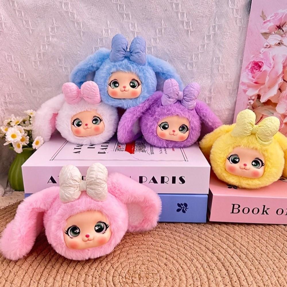 Bag Hanging Bunny Puppy Doll Pendant Big Ear Car Key Ring Rabbit Dog Plush Keychain Backpack
