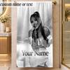 Beach TowelAyliva Custom Name Text Personalized Soft Towel for Beach Pool Indoor Home Decor Gift