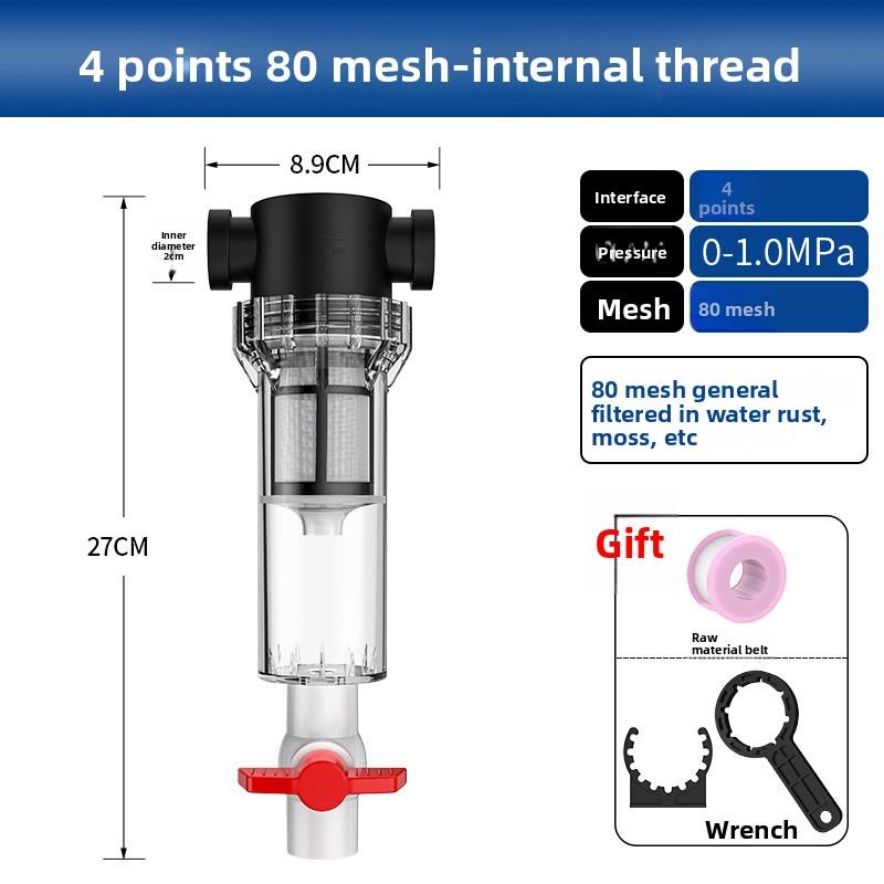 2-in-1 Water Filter Valve 1/2" 3/4" Irrigation Garden Aquarium Pool Sediment Strainer Agricultural Household Use