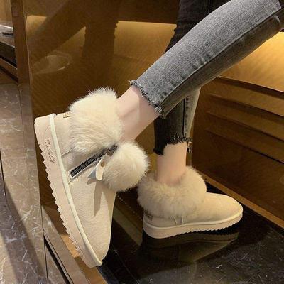 Женские зимние ботинки 2025 новая модная короткая женская обувь боковая молния хлопковая обувь утолщенная плюшевая обувь