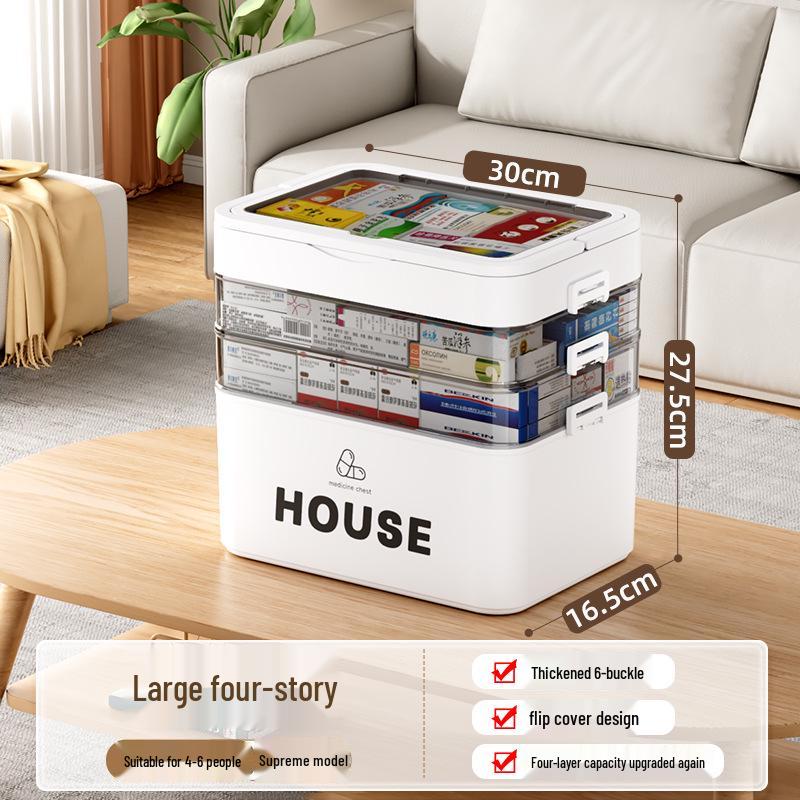 Large Multi-Layer Medicine Storage Box - Portable Family First Aid Kit