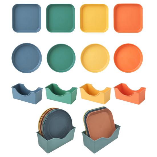 8 шт. легкие пластиковые тарелки, небьющиеся многоразовые обеденные тарелки, которые можно мыть в посудомоечной машине, красочные тарелки для кухни, повседневные тарелки для кемпинга