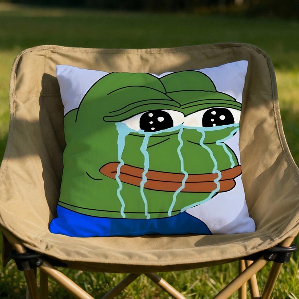 Character Pepe the Frog Cushion Cover Soft Reversible Durable Pillow Cover MultiScene Use for Home Car Daily Comfort