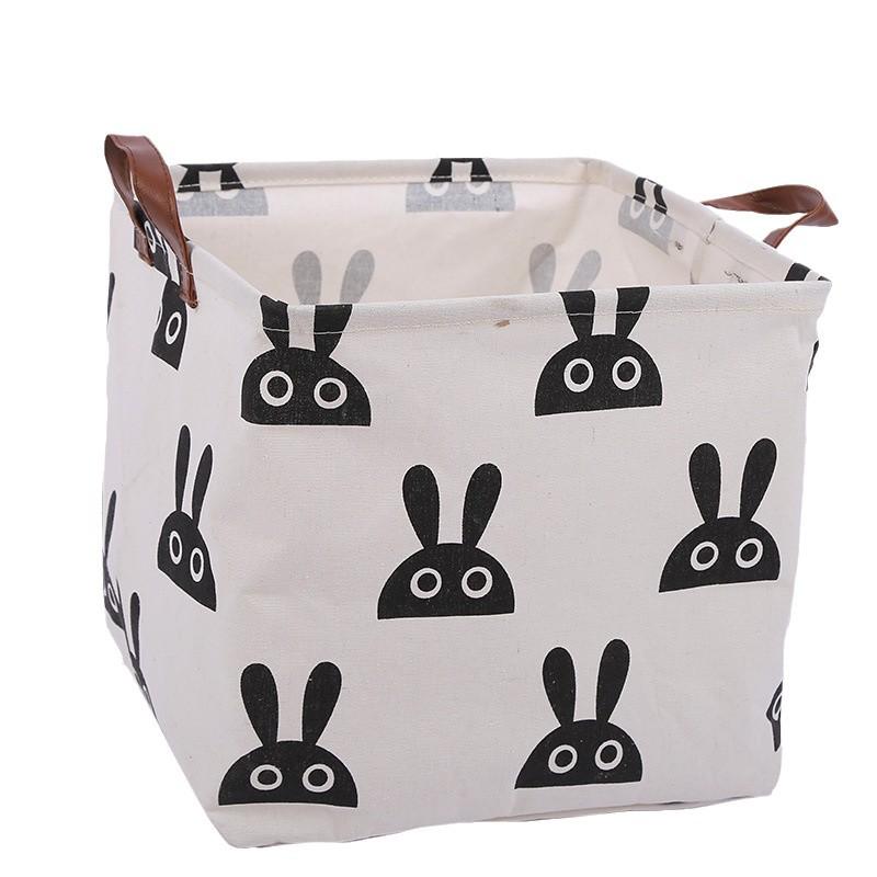 Waterproof Cotton & Linen Storage Basket - Creative, Durable Fabric Square Box for Home Use