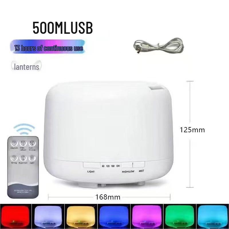 Ультразвуковой увлажнитель воздуха и аромадиффузор 500 мл - Стиль Muji, USB, Большая емкость