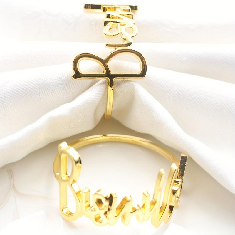 1 набор 6 шт. Металлические кольца для салфеток с монограммой Отличное украшение стола для вечеринки на День святого Валентина