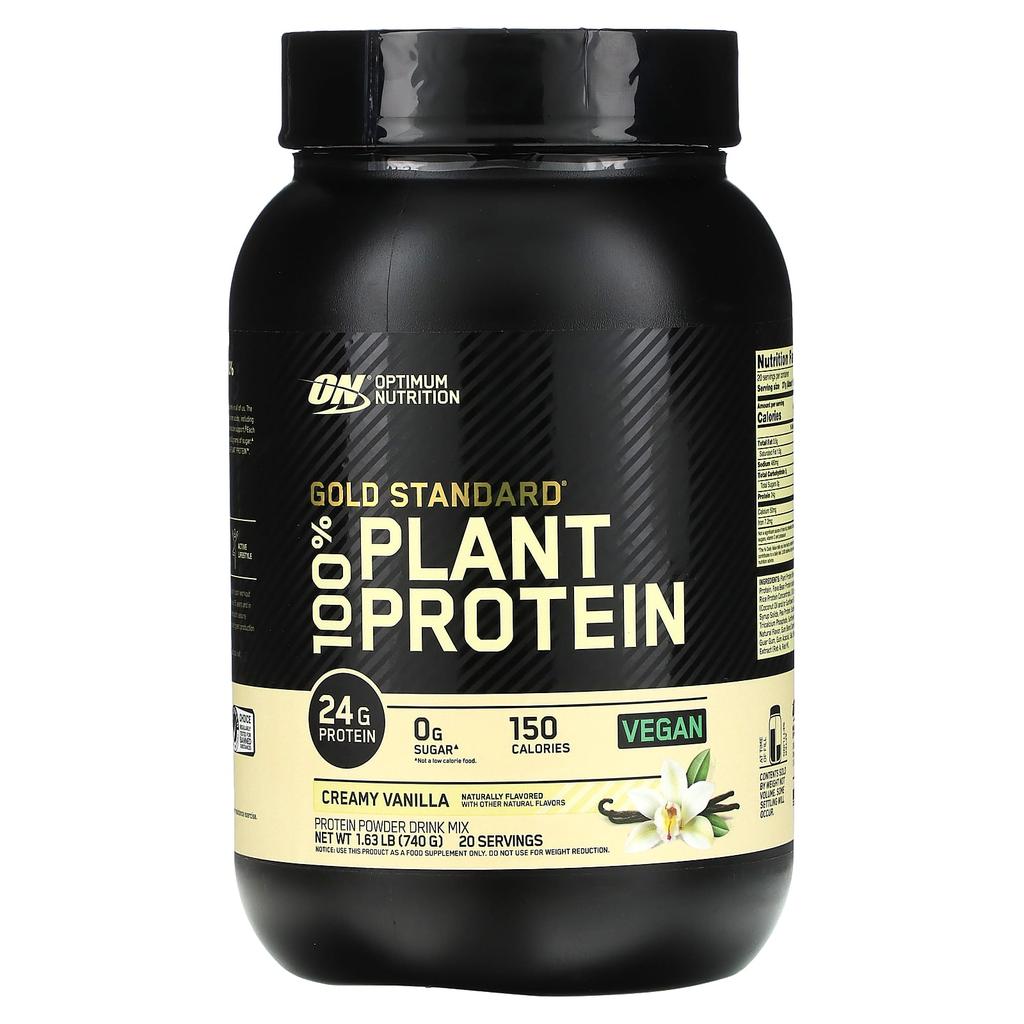 Optimum Nutrition Gold Standard 100% Plant Protein, Creamy Vanilla, 1.63 Lbs (740 G)