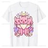Kawaii Pastel Goth Cute Creepy Witchy Cat and Skull T-Shirt Cartoon Creepy-Skull Serpent Snake Roses Shirts 3 Headed Dog Clothes