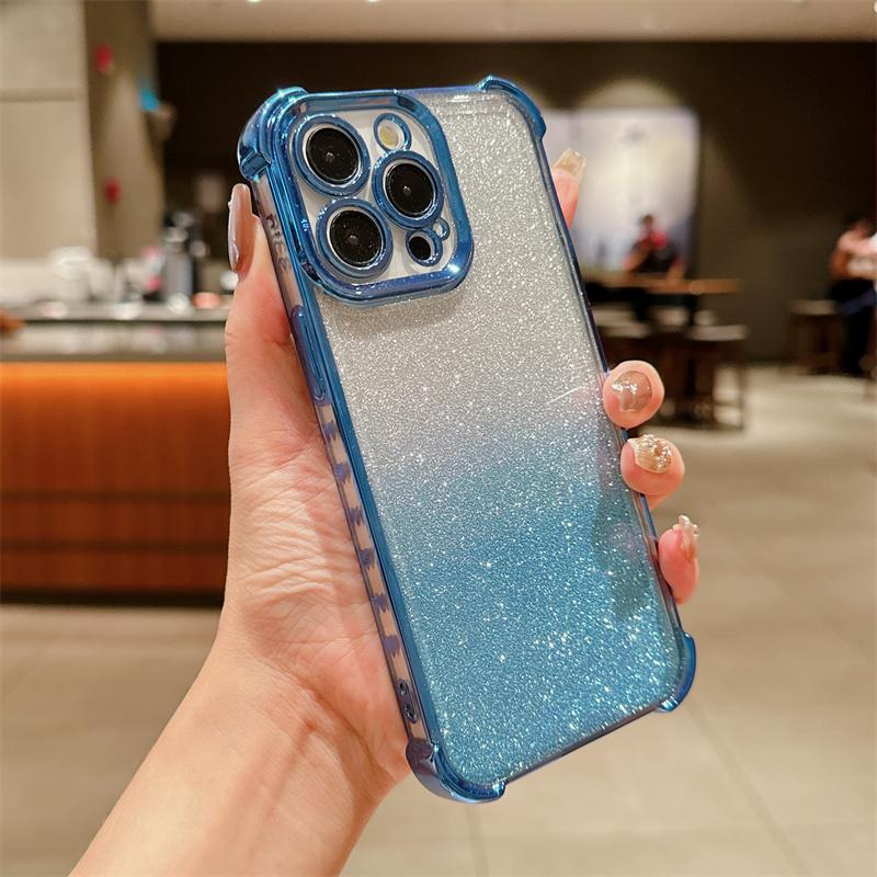 Модный чехол из ТПУ с блестящим покрытием для iPhone 15 Pro 14 Plus 13 12 Pro Max 11, блестящий чехол для телефона