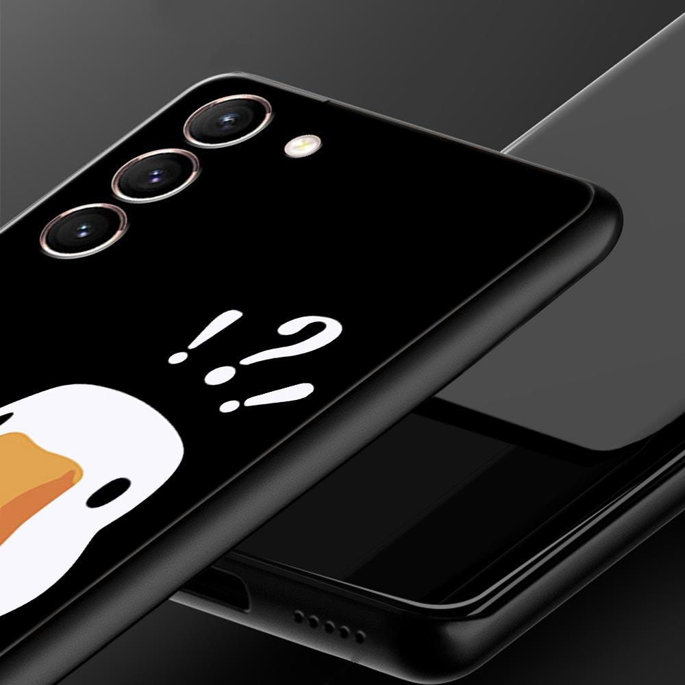 Cartoon Doubt Duck Phone Case For Samsung Galaxy S23 Ultra S22 S21 S20 FE 5G S10 S10E S9 S8 Plus Note 20 Silicone Cover Bumper