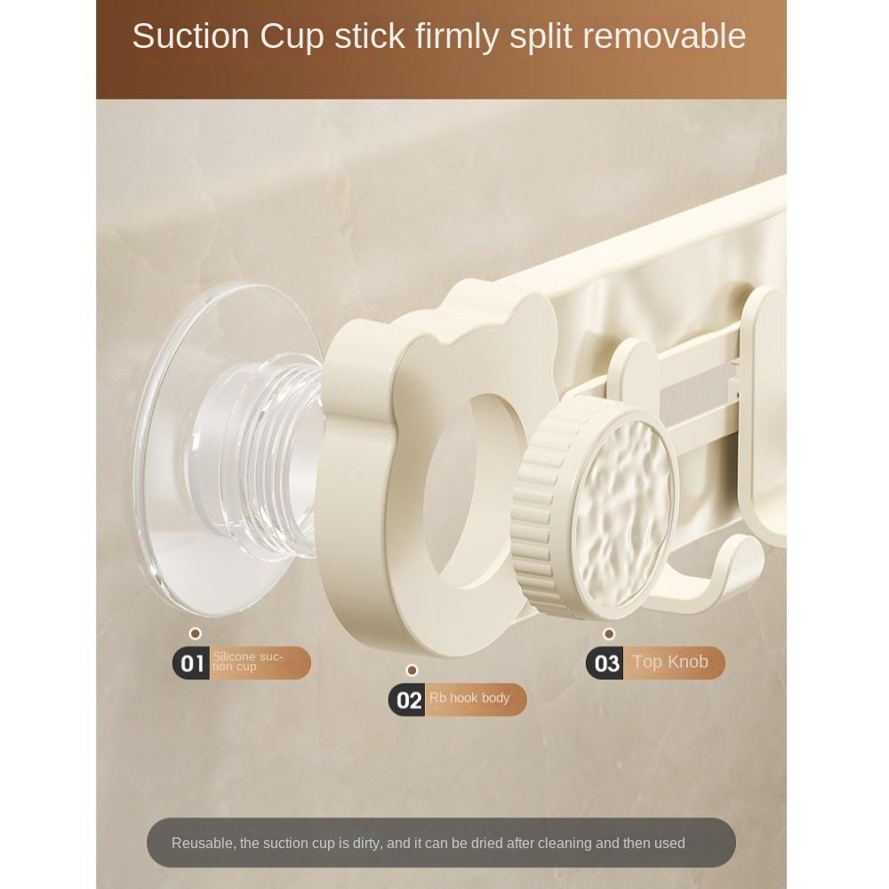 Wall Mounted Suction Cup Door Rear Hook Punch-Free Coat Hanger Bathroom Towel Rack  for Home