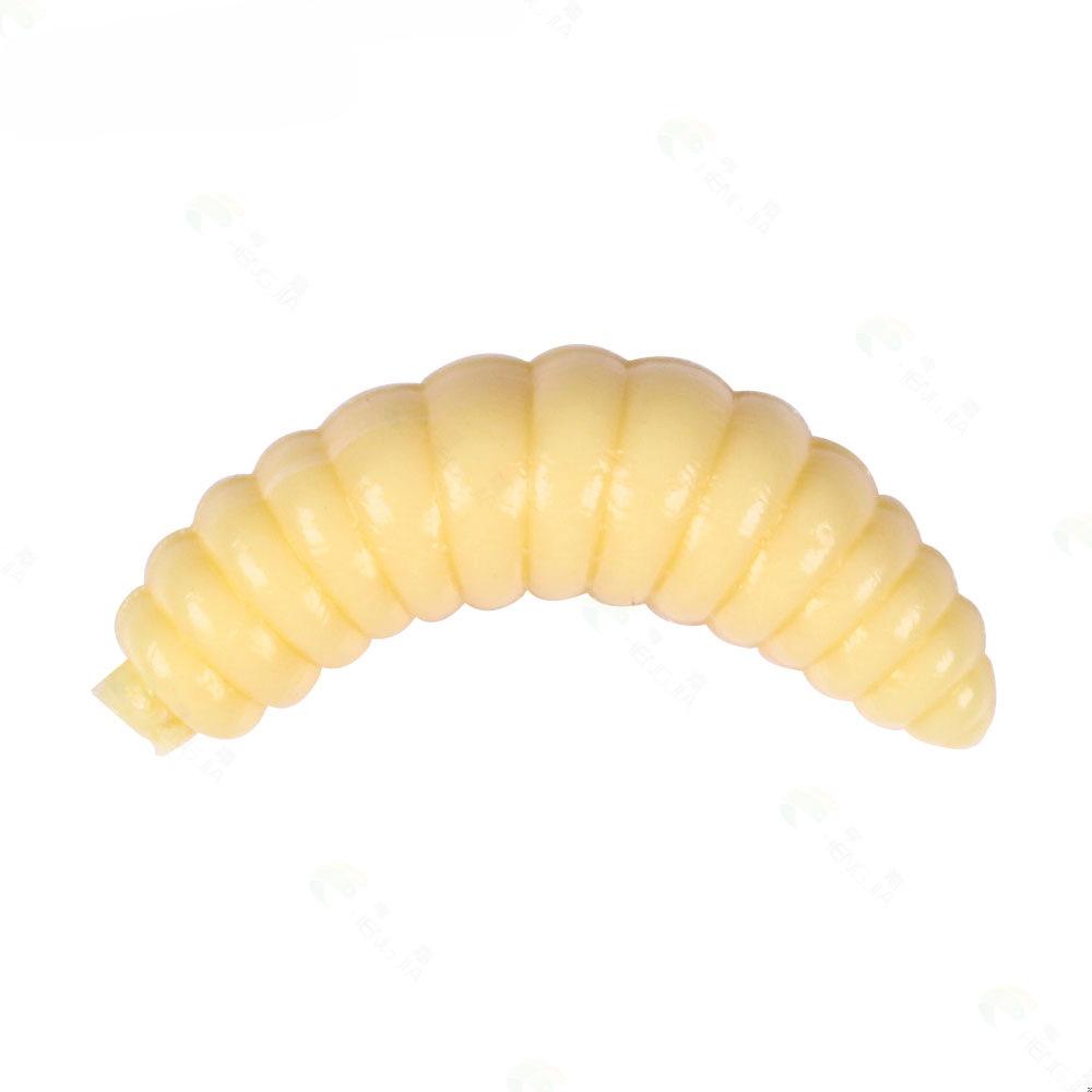 50 шт./коробка Светящиеся силиконовые искусственные приманки в виде хлебного червя, личинки опарыша, мягкие рыболовные приманки, крючки, пахнущие черви, светящиеся приманки