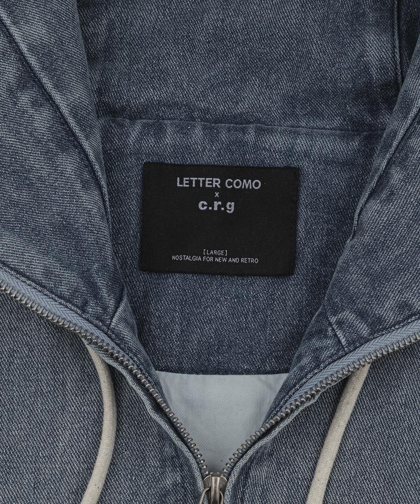 LETTERCOMO Худи на молнии из стираного денима Urban Blue