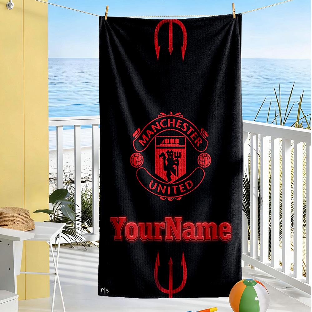 Manchester Customize Your Name Beach Towel Quick-Dry Soft Microfiber