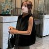 Fur Vest Female Winter Zipper Leisure Cotton Sleeveless Solid Color Top Coat Vest