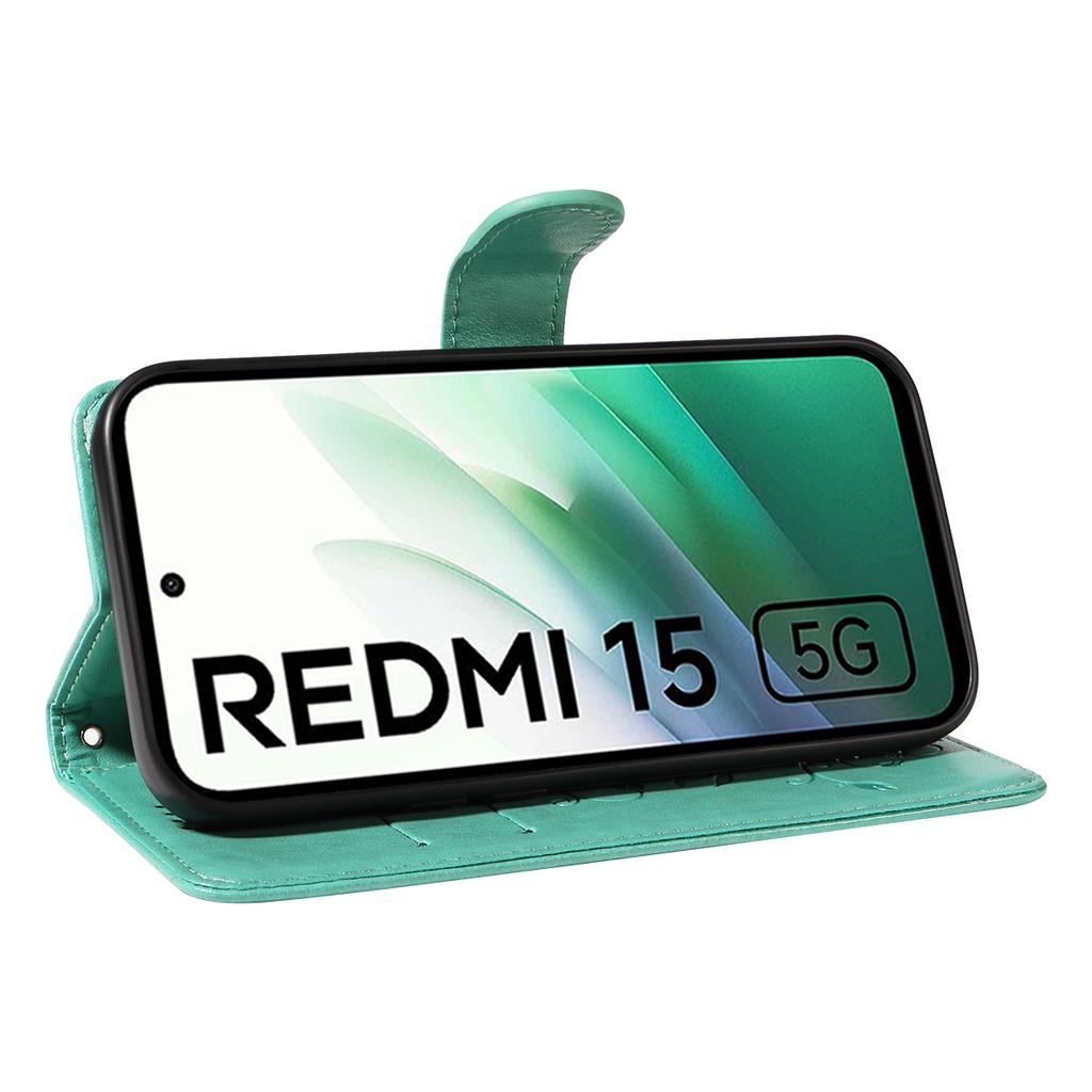 Для Xiaomi Redmi 15 5G (Глобальный) (169 мм) Чехлы из искусственной кожи с цветочным узором, кошелек-подставка, чехол для телефона с ремешком