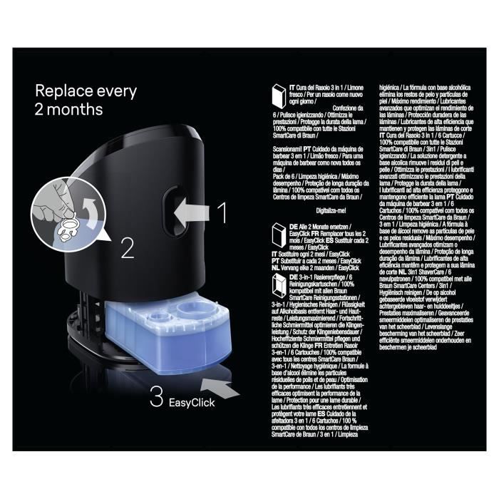 Cleaning Cartridge - BRAUN - CCR6 Clean & Refills; Renew - For SmartCare Station - Pack of 6