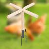 Chicken Perch Toy Wooden Chick Perch Stand with Metal Ground Stake Coop