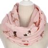 with Frayed Hem Cat Print Scarf Polyester Shawl Wrap Creative Gift Animal Scarf