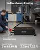 Low Profile Oil Drain Pan, 94.6 L Capacity, Rolling Oil Drain Pan with Manual Pump, 2.2 m Hose & T Folding Handle, Leak-proof & Corrosion-resistant,