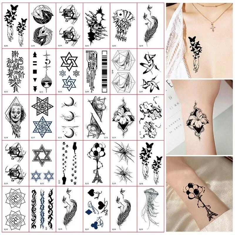 Small Fresh Series Of Tattoo Stickers Waterproof Male And Female Models Disposable Fashion Lines Simulation Tattoo Stickers