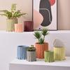 Cement Candle Cup Flowerpot Round Flowerpot Succulent Plant Tray Colorful Flowerpot Planting Pot Home Office Garden Decoration