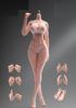 Toys Hobbies Scale Action Figure YIMEI YM507 Muscular Large Bust Platinum Silicone Seamless Female Body with Physiological Parts and Shoes Not White &