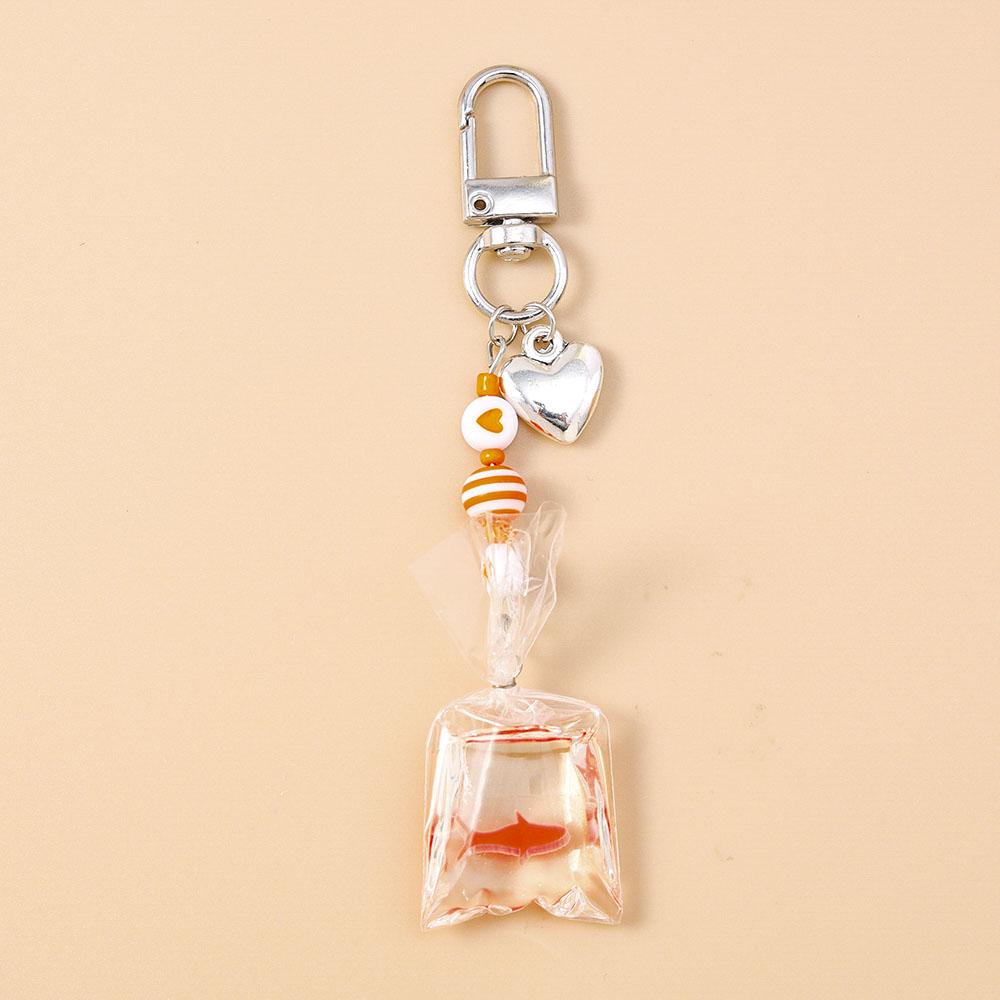 Aihua Creative Resin Waterbag Goldfish Keychains for Women Handag Pendant Keyring DIY Cute Phone Strap Jewelry Gifts