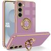 Case for Samsung Galaxy S25 Plus (S25+) Silicone with Rotating Ring - Purple