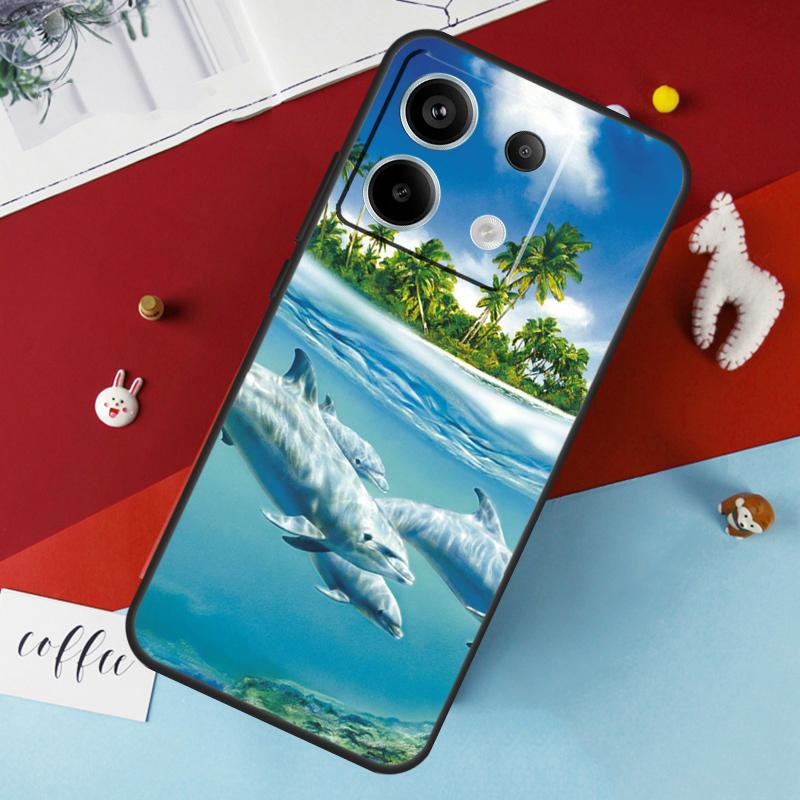 Чехол с животным Дельфин для Xiaomi Redmi Note 14 Pro 13 12 11 10 15 Pro Plus Redmi 15 14C 10C 12C 13C 15C