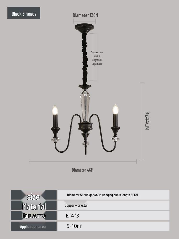 Роскошная французская люстра из чистой меди: Ретро Подвесной Светильник-Свеча для Гостиной, Столовой или Главной Спальни