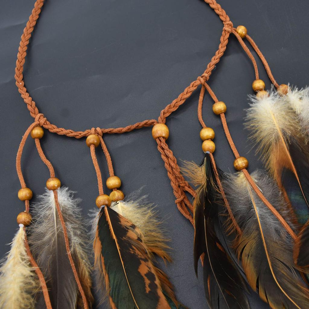 Богемная повязка на голову с перьями и длинной бахромой, этническая повязка для женщин, аксессуары для фестиваля