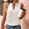 Women's Summer Vest Fashion Temperament Elegant Pleated V-Neck Sleeveless Top