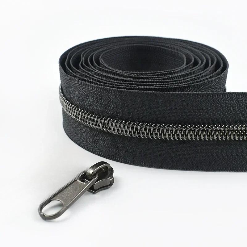 2/3/4/5M Meetee 5# Nylon Coil Zipper Tape + Zippers Slider Head for Garment Sewing Zip Closure Repair Kit Replacement Accessory