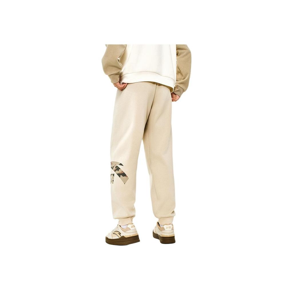 Anta Loose Fit Casual Warm Durable Cuffed Knitted Sports Pants Men Bottoms Cloud-Gray 952448307-4