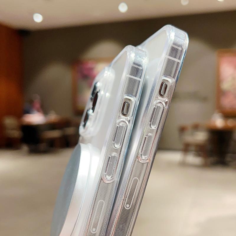 Прозрачный магнитный чехол для Apple iPhone 16 15 14 13 12 11 Pro Max Plus 13 Mini XS Max XR 8 7 SE SE2 с Magsafe Прозрачная крышка